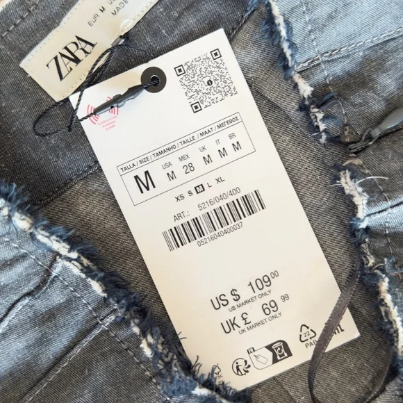 Zara denim pleated midi skirt - Picture 5 of 6